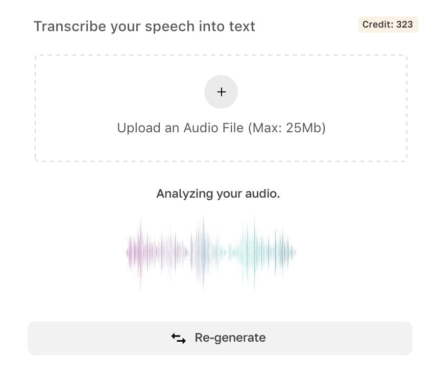Upload, Generate, Save.